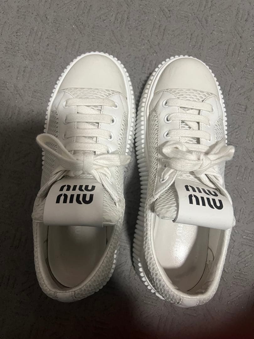 miumiu ミュウミュウ メッシュフラットフォームスニーカー 37サイズ
