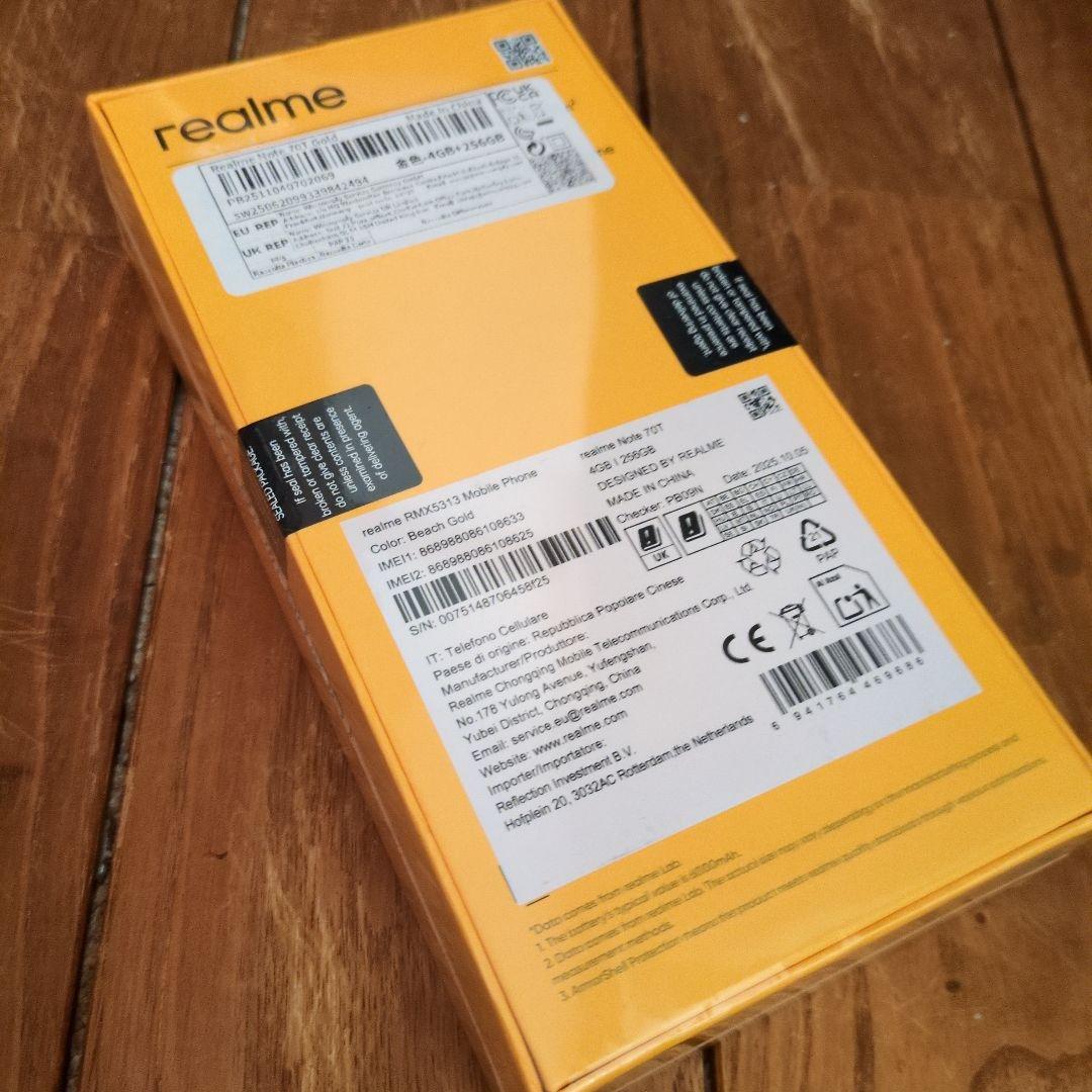 お値下不可！Realme Note 70T 4GB+256GB(ゴールド)
