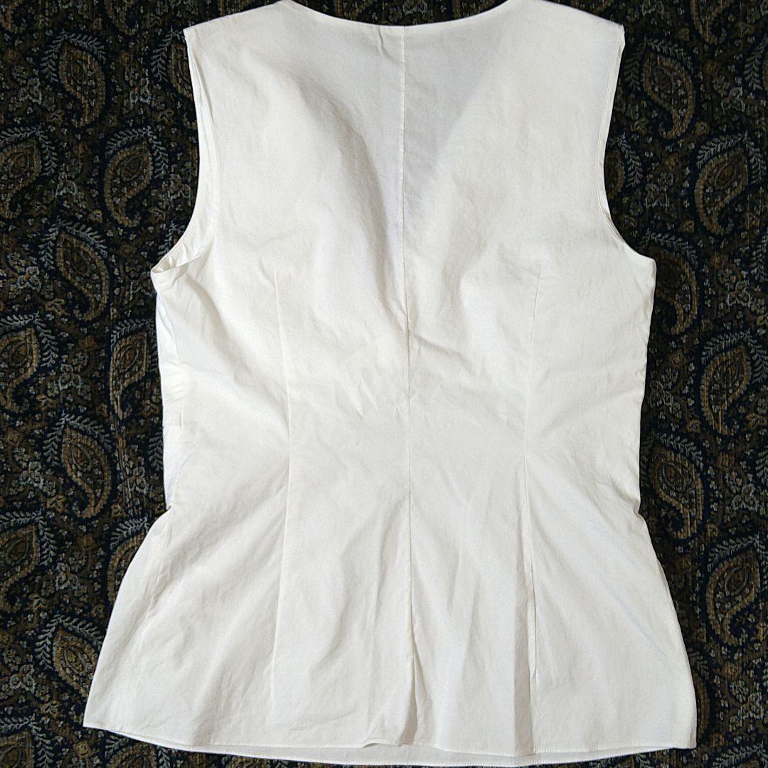 ホワイト ノースリーブ チュニック ツイストデザイン