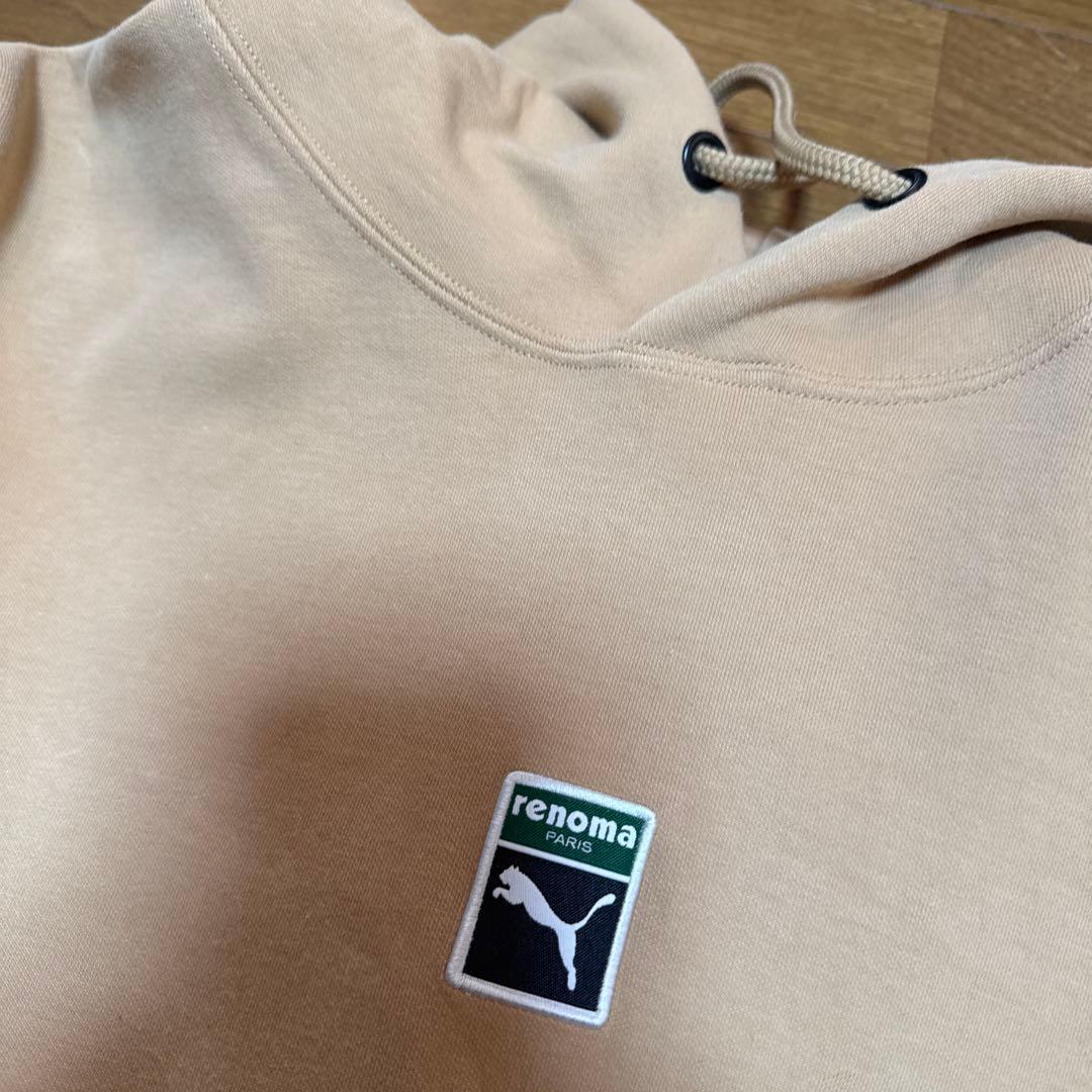 ゴルフ　renoma ✖️PUMA コラボ　ベージュ パーカー ニット帽 セット