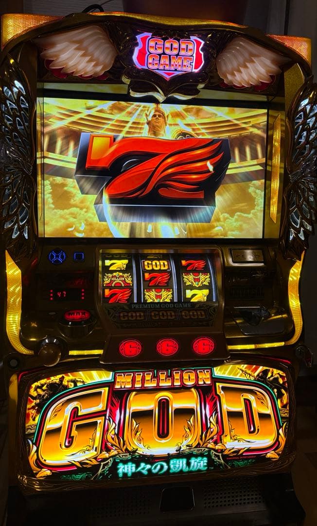 ミリオンゴッド　神々の凱旋　実機　スロット台　不要機付　パチスロ　GOD