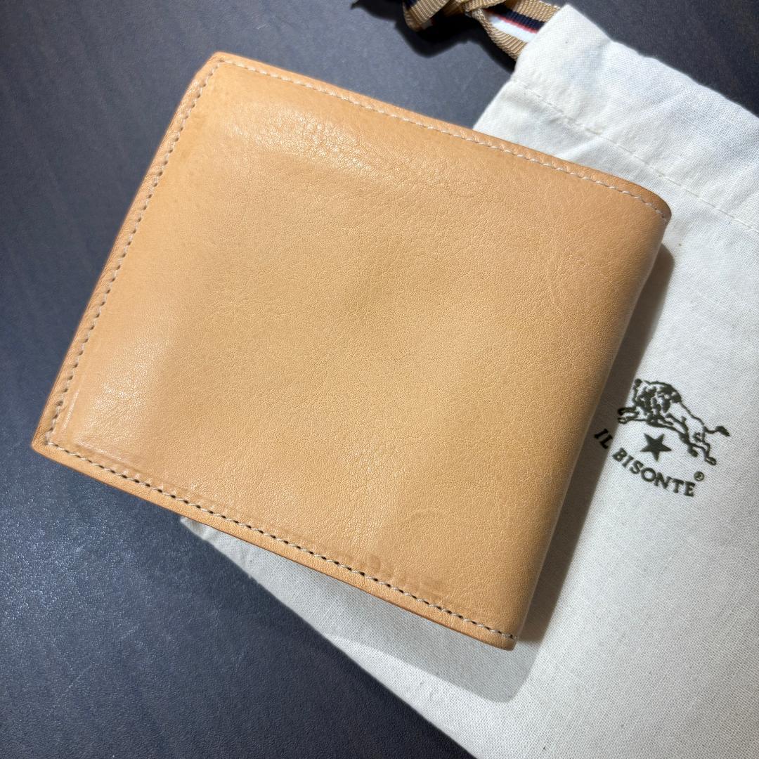 【新品未使用】イルビゾンテ 二つ折り 財布 ヌメ ナチュラル
