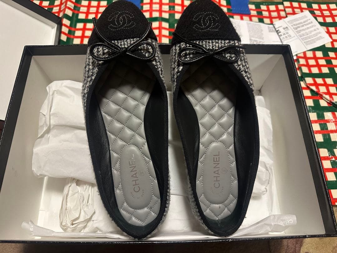 金曜日まで限定　値下げ　CHANEL ツイード バレリーナ 36.5 シャネル