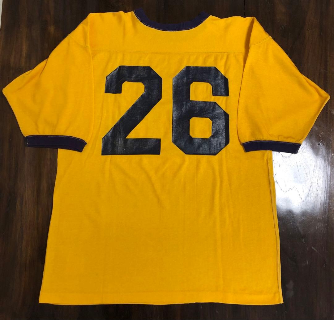 60sチャンピオン　フットボール　Tシャツ　カレッジ　70s 80s ナス紺