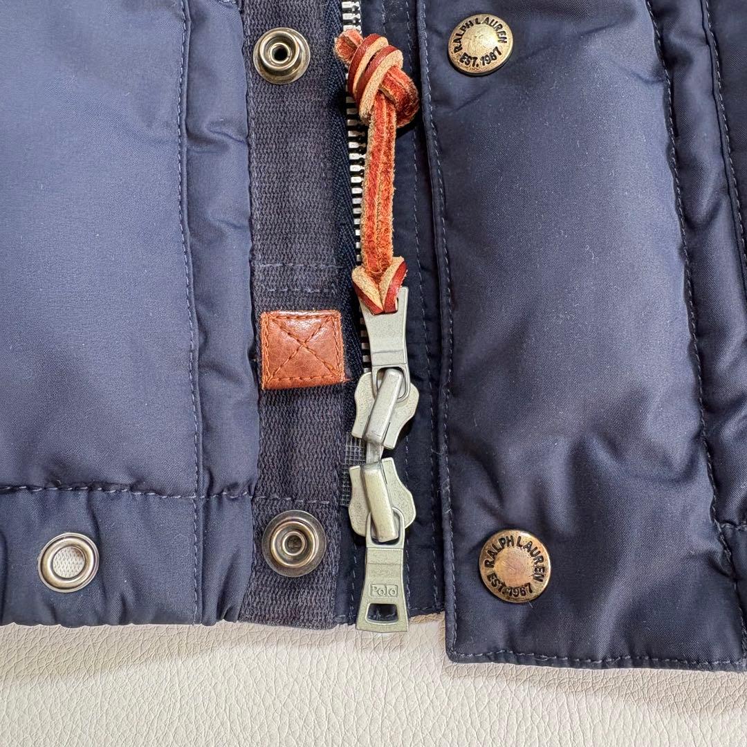 ポロラルフローレン ダウンベスト 2way ポニー刺繍 ネイビー 紺色 S