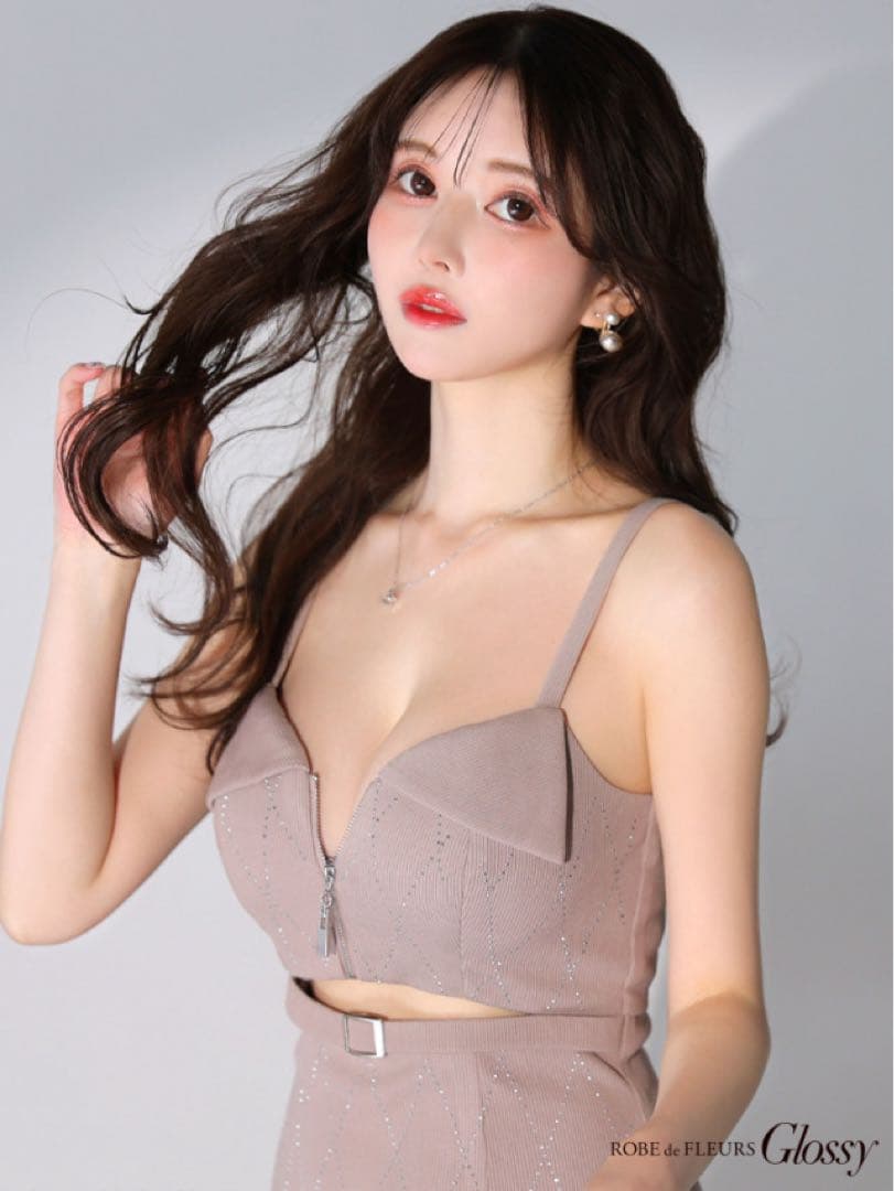 Glossy ローブドフルール グロッシー ミニキャミキャバドレス