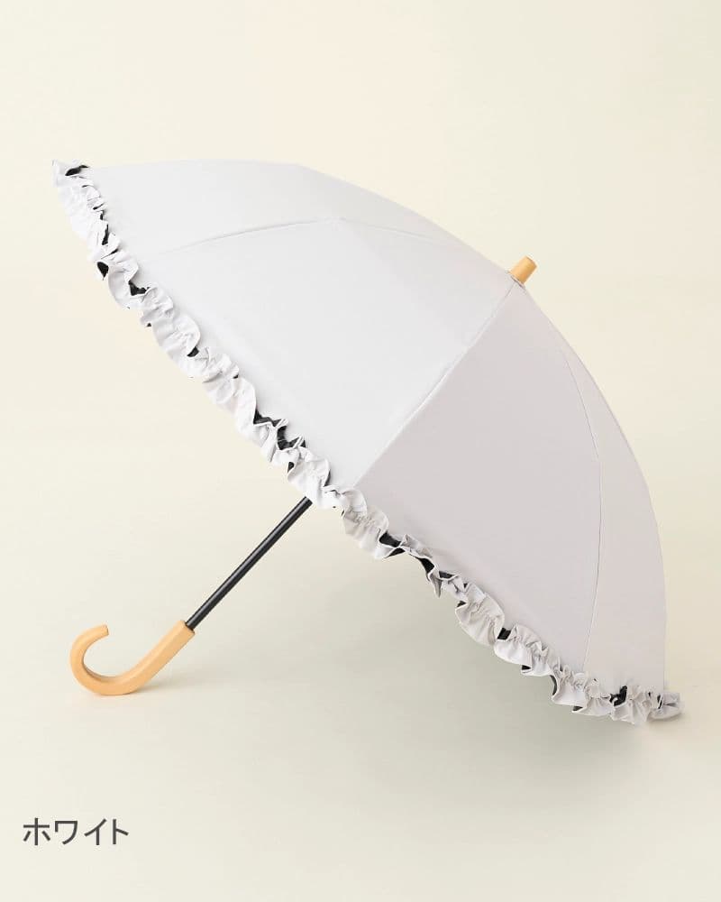 今期美品 サンバリア100 折りたたみ 日傘 2段折 フリル
