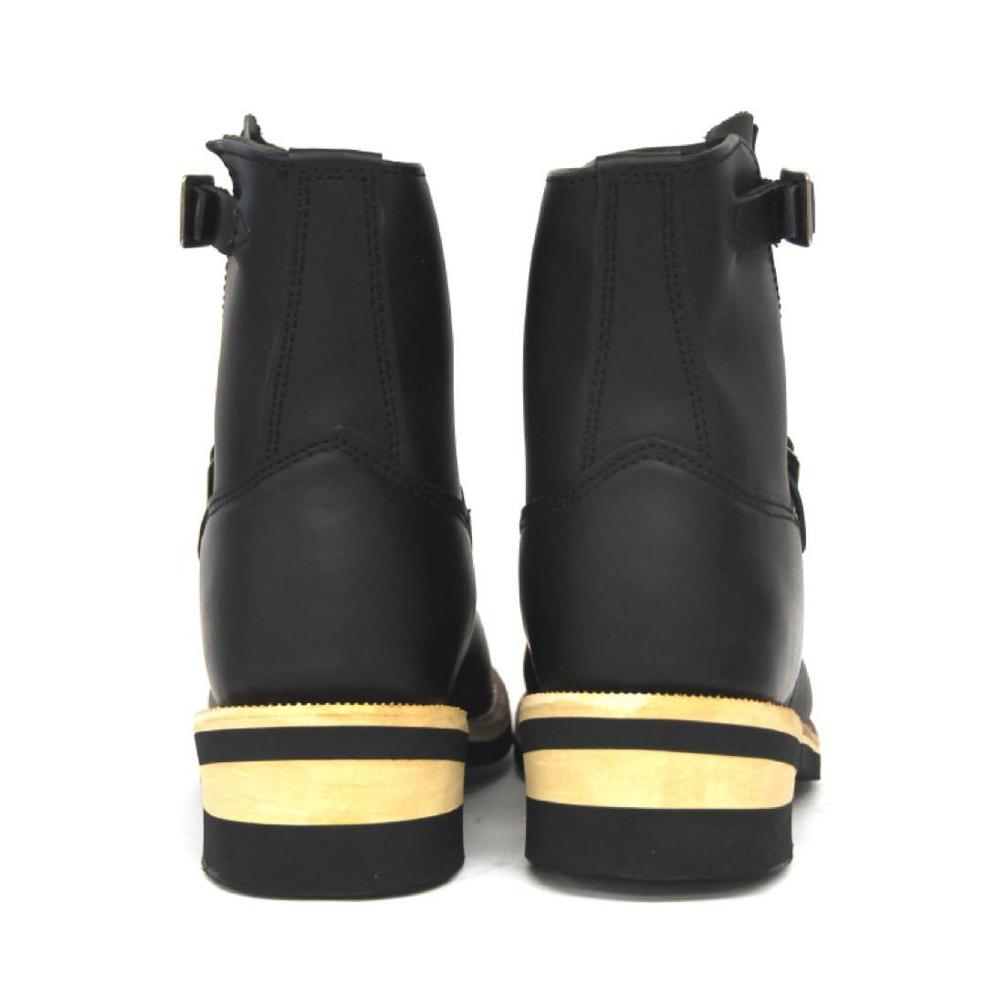 ブラック30cm グッドイヤーウェルト製法 スチールトゥ☆本格ショートエンジニア