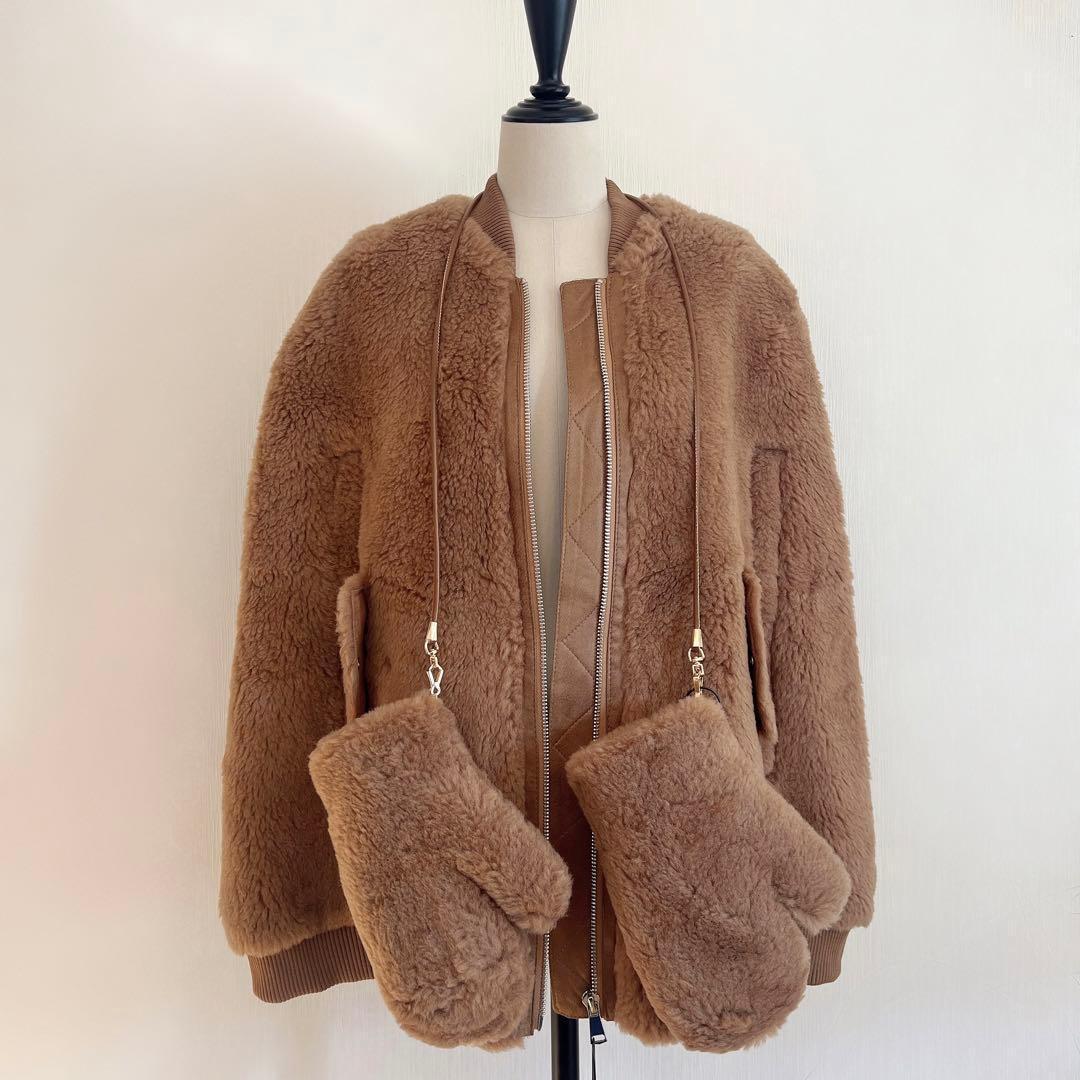 新品未使用 ベアポンチョブルゾン テディケープ ライトブラウン