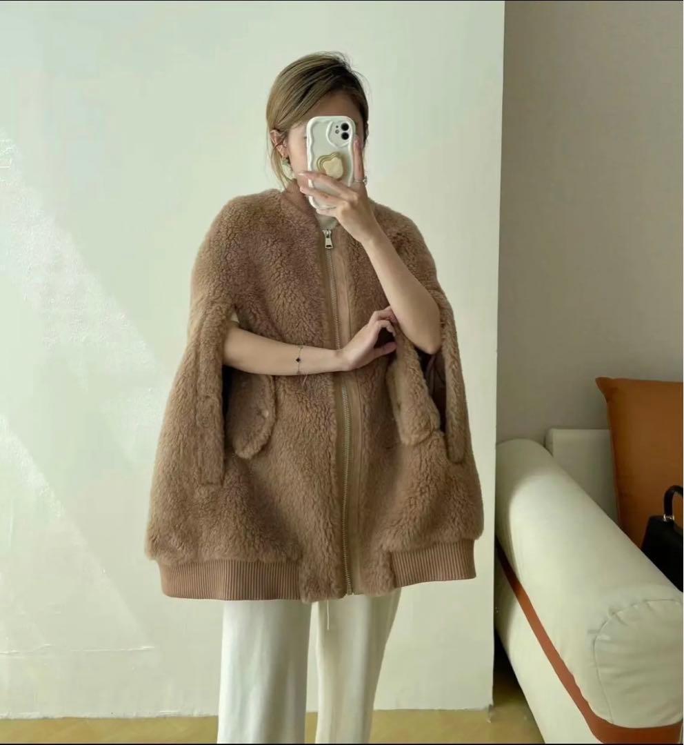 新品未使用 ベアポンチョブルゾン テディケープ ライトブラウン