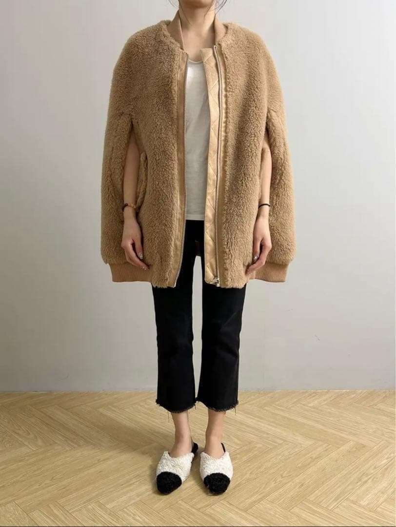 新品未使用 ベアポンチョブルゾン テディケープ ライトブラウン