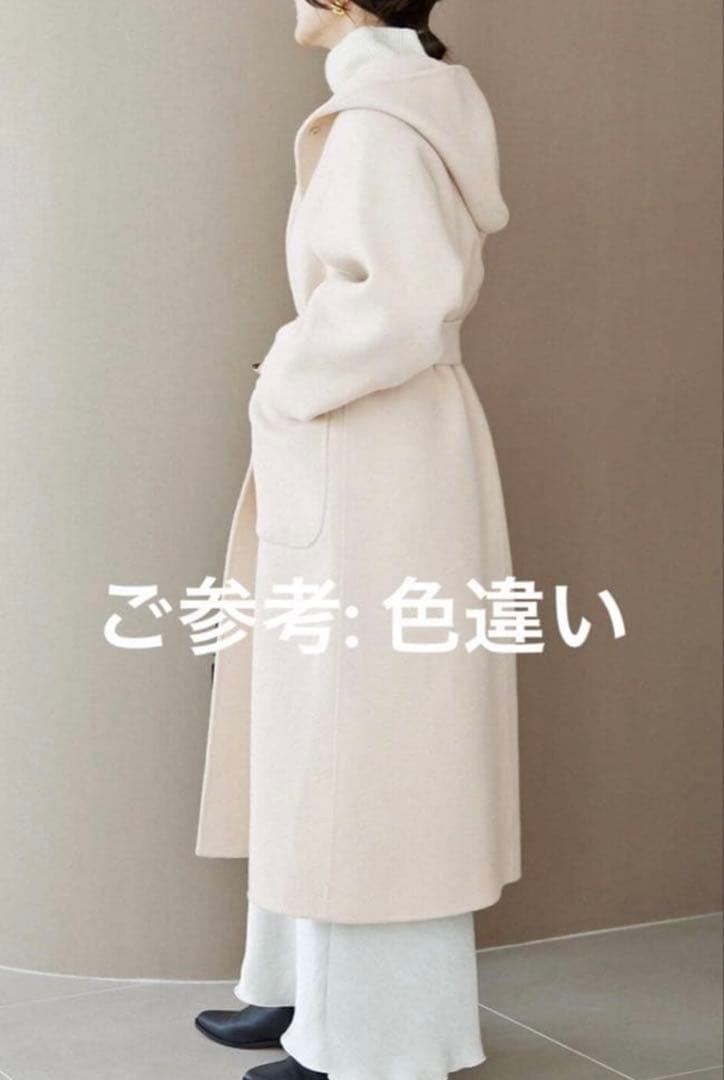 IENA イエナ モッサー ダブルフェイス フード コート ネイビー