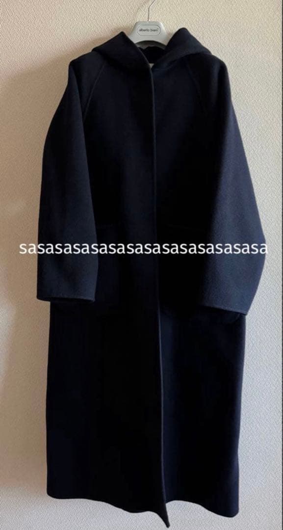 IENA イエナ モッサー ダブルフェイス フード コート ネイビー