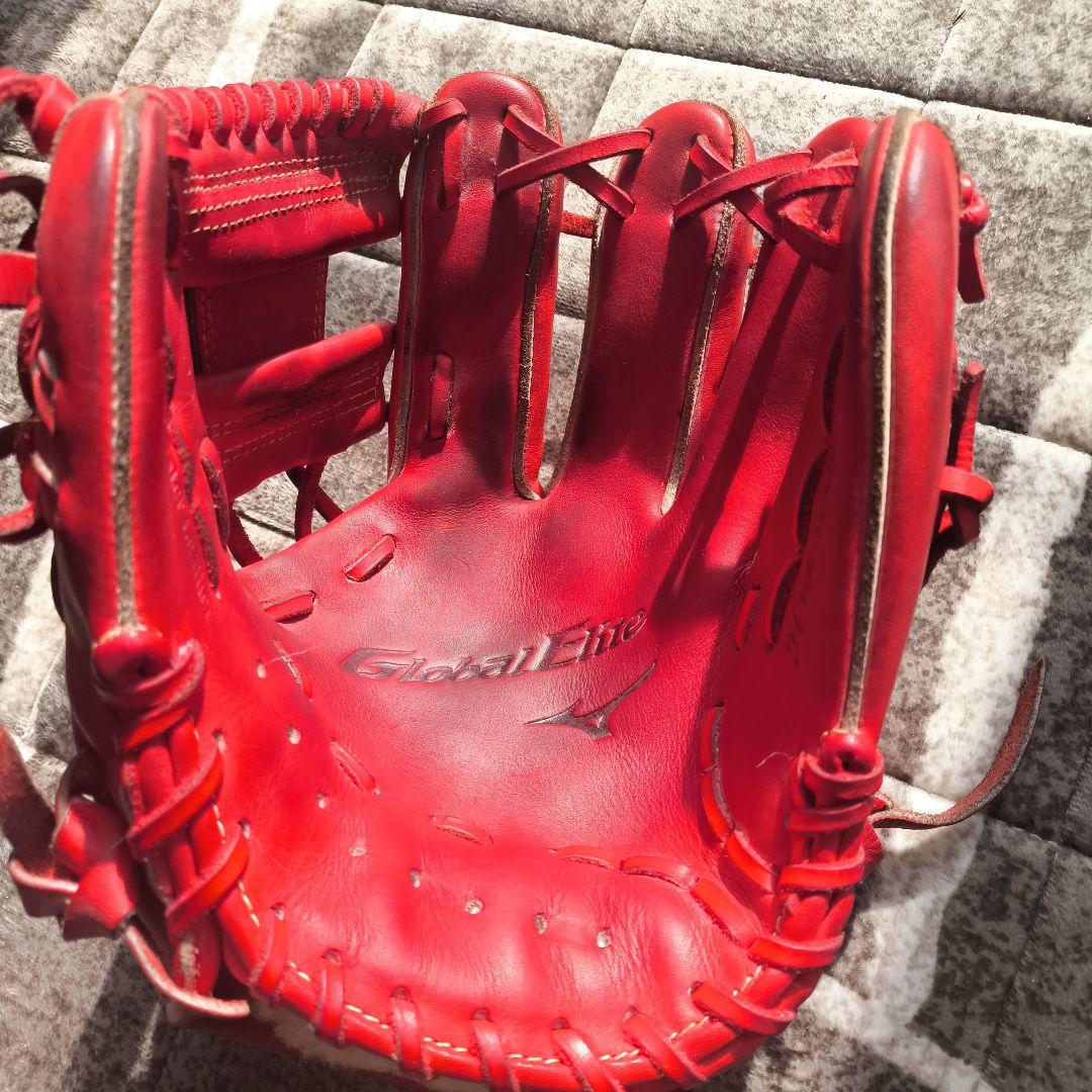 Mizuno Global Elite 硬式グローブ レッド