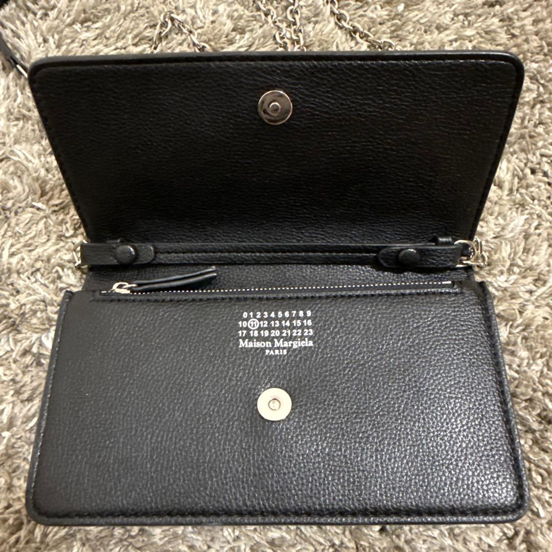Maison Margiela 黒 レザー 財布 チェーンストラップ