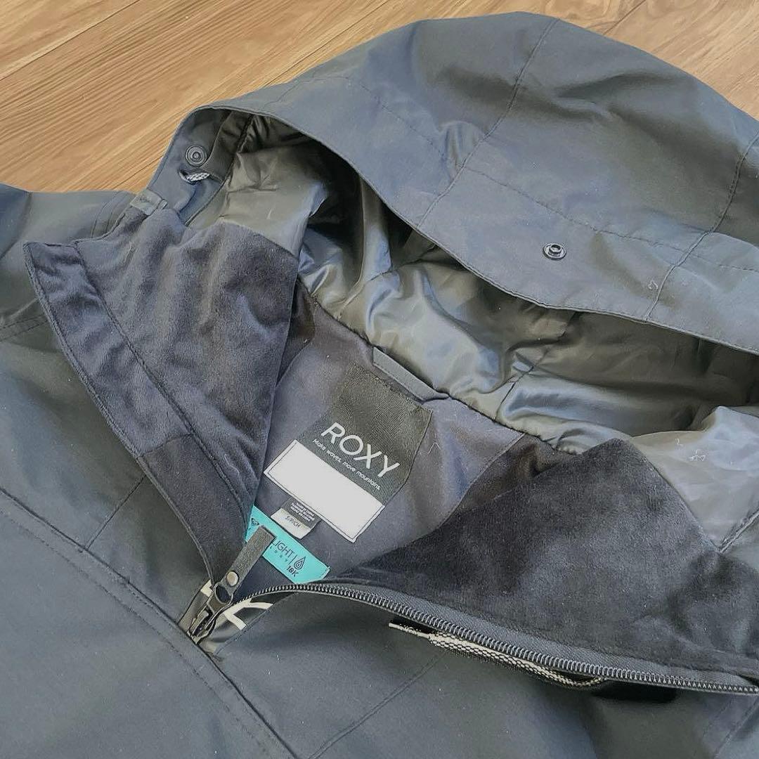 試着のみ ROXY スノーボードウェア S フード付きアノラック ブラック 美品