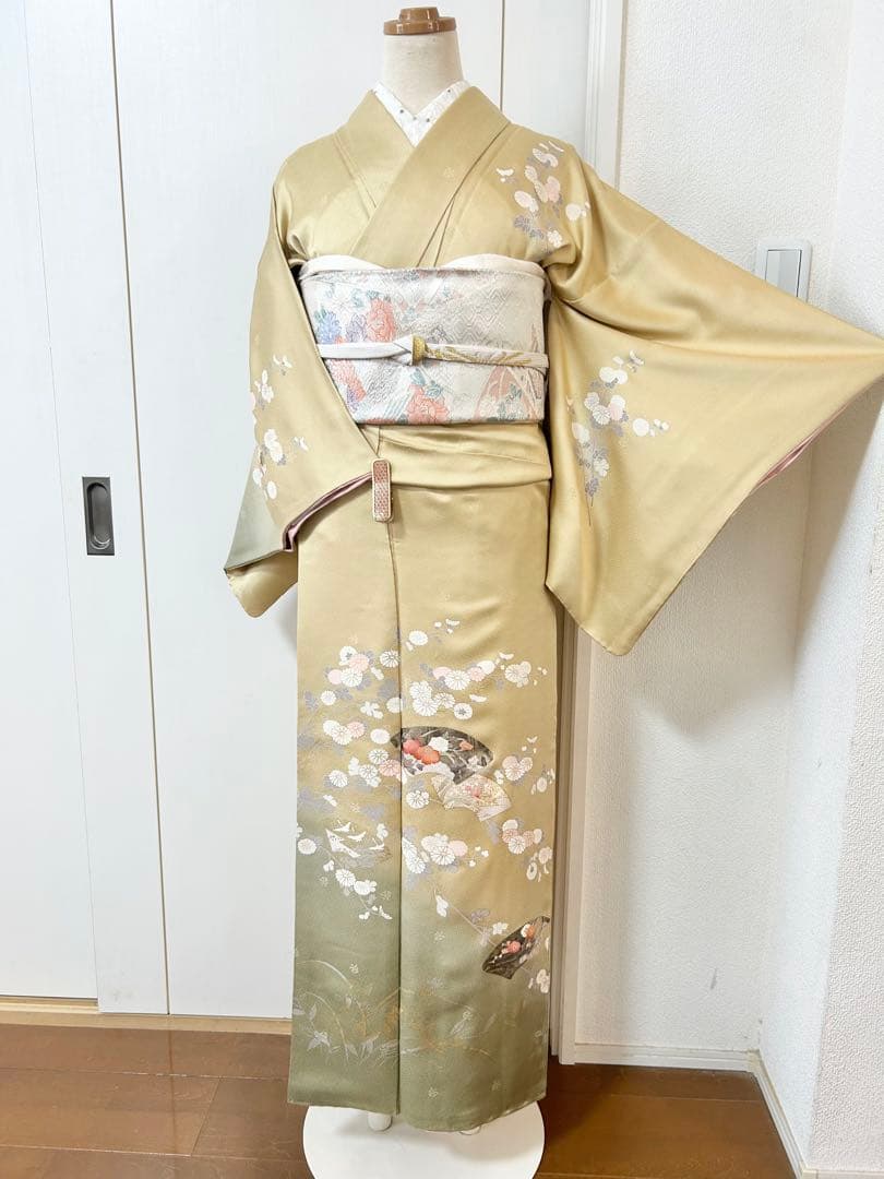 美品　正絹訪問着　フルセット4点セット 入学式　七五三　お宮参り　バチ衿