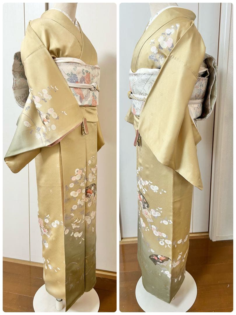 美品　正絹訪問着　フルセット4点セット 入学式　七五三　お宮参り　バチ衿