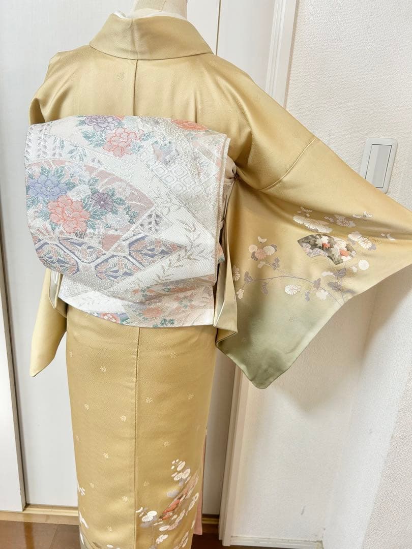 美品　正絹訪問着　フルセット4点セット 入学式　七五三　お宮参り　バチ衿