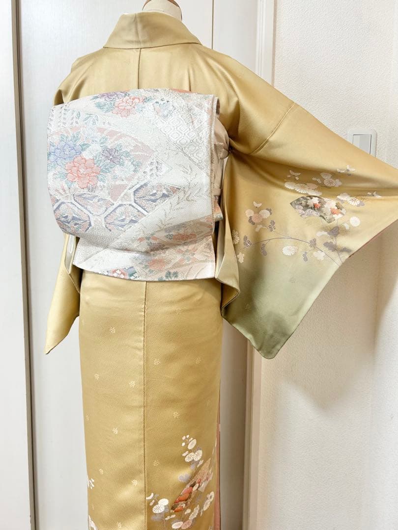 美品　正絹訪問着　フルセット4点セット 入学式　七五三　お宮参り　バチ衿