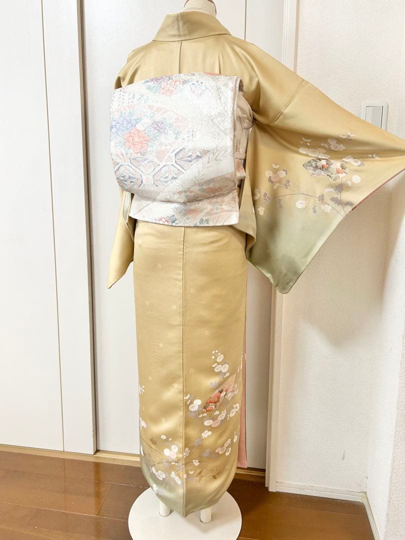 美品　正絹訪問着　フルセット4点セット 入学式　七五三　お宮参り　バチ衿