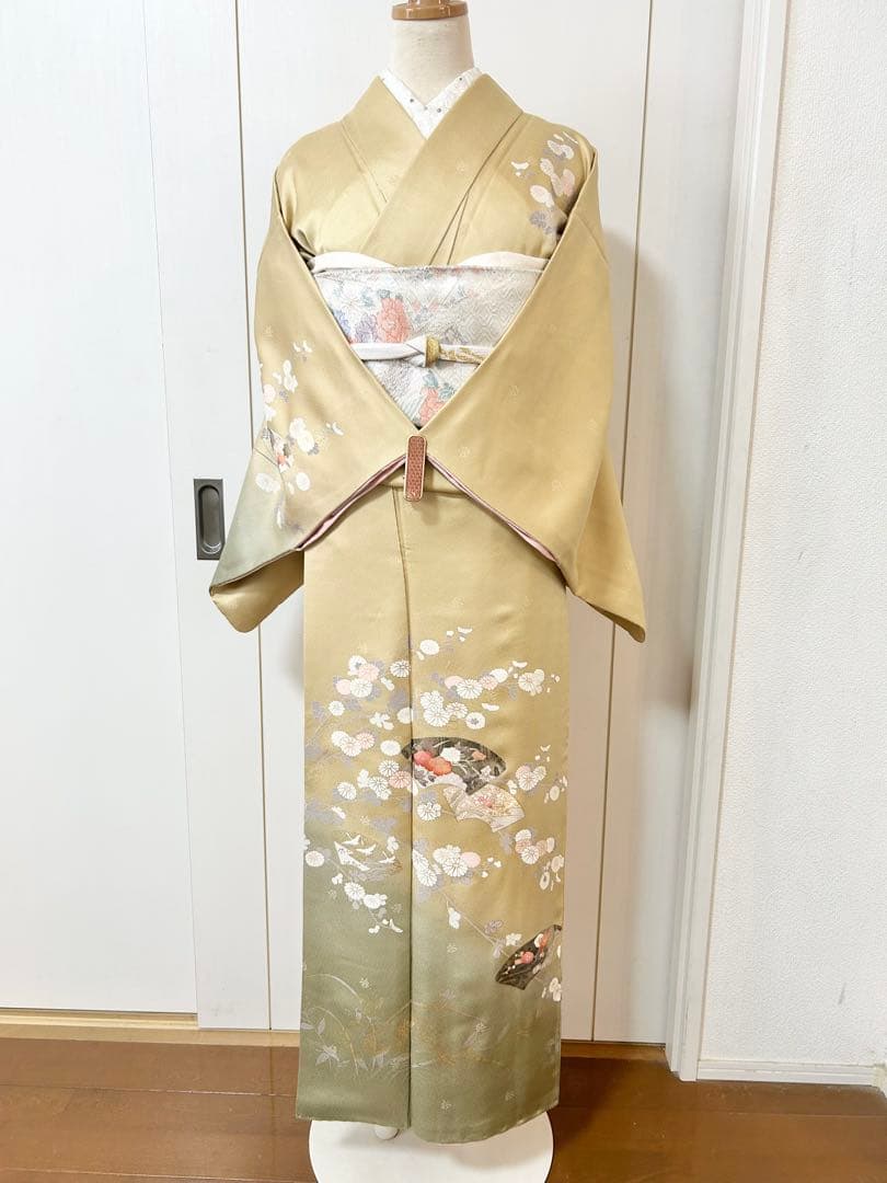 美品　正絹訪問着　フルセット4点セット 入学式　七五三　お宮参り　バチ衿