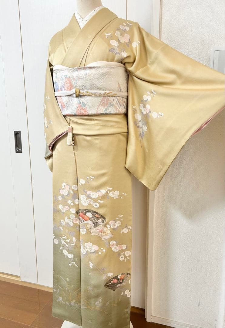 美品　正絹訪問着　フルセット4点セット 入学式　七五三　お宮参り　バチ衿