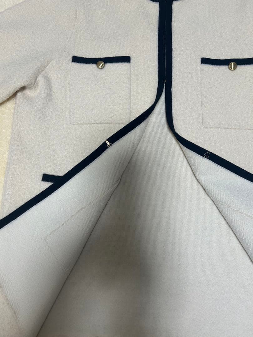 23区　ミニブークレ ニットジャケット