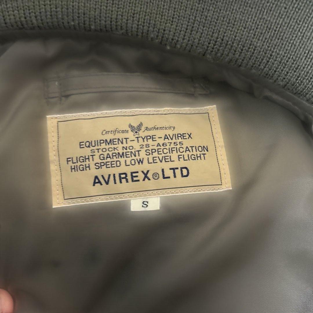 AVIREX MA-1 フライトジャケット S オリーブ カーキ 短丈
