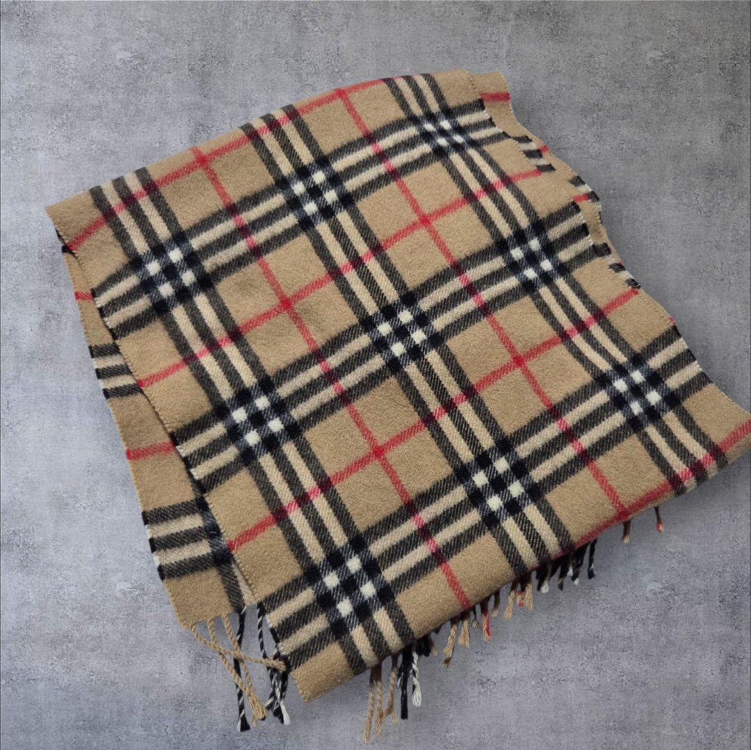 Burberrysバーバリーズカシミヤ100% マフラーノバチェック英国製古着