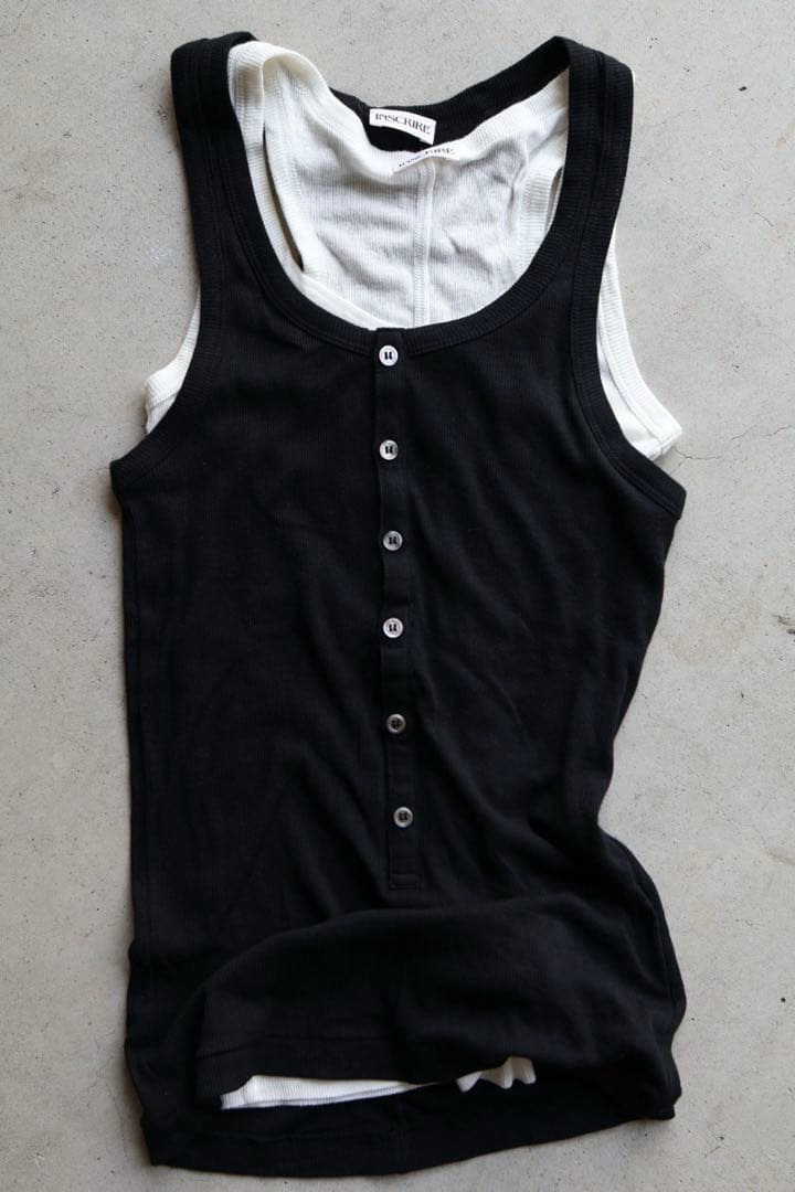 INSCRIRE アンスクリア タンクトップ 2枚セット ブラック