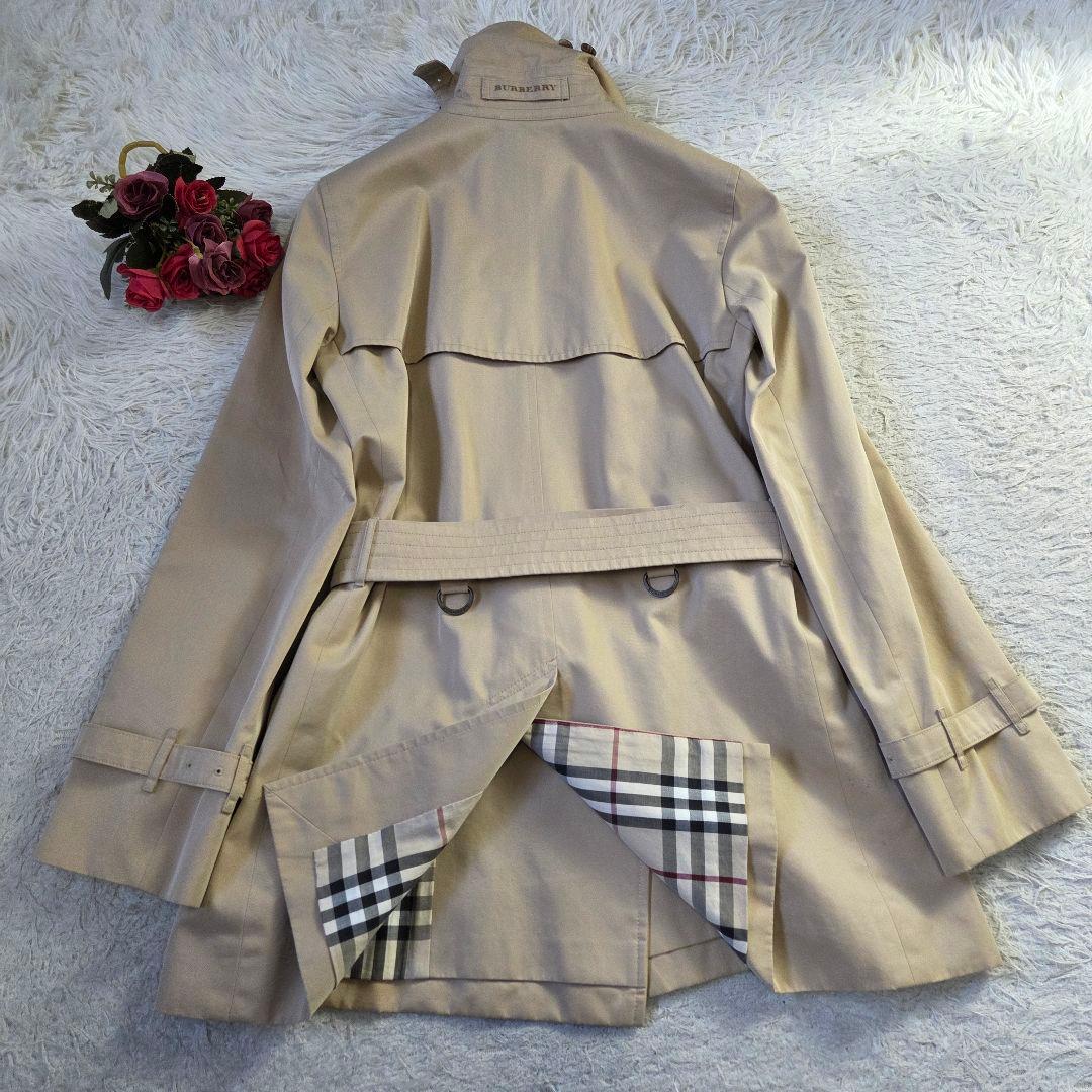 バーバリー ロンドン トレンチコート ミドル ノバチェック M ハニーベージュ