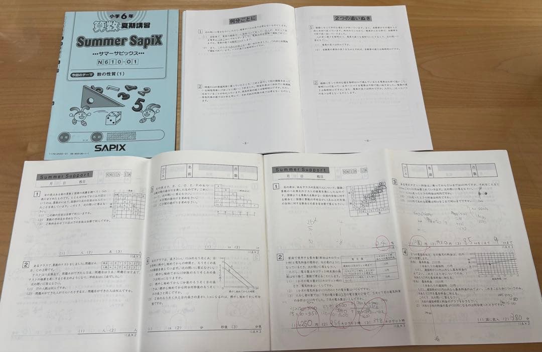 サピックス6年生まとめセット 算数 春期・夏期講習・基礎力トレーニング 含む