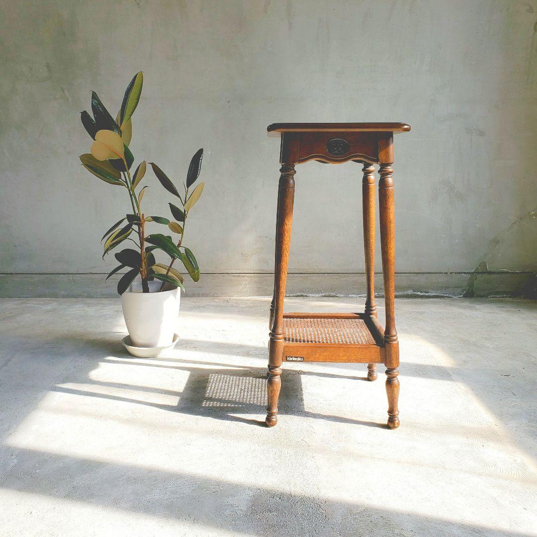 カリモク家具 karimoku　コロニアル　花台　飾り台　電話台　木製