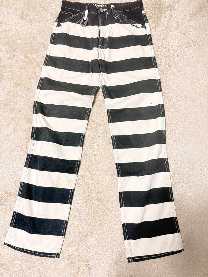 vansonバンソンボーダー⭐︎ワークパンツ⭐︎囚人パンツ⭐︎30インチ