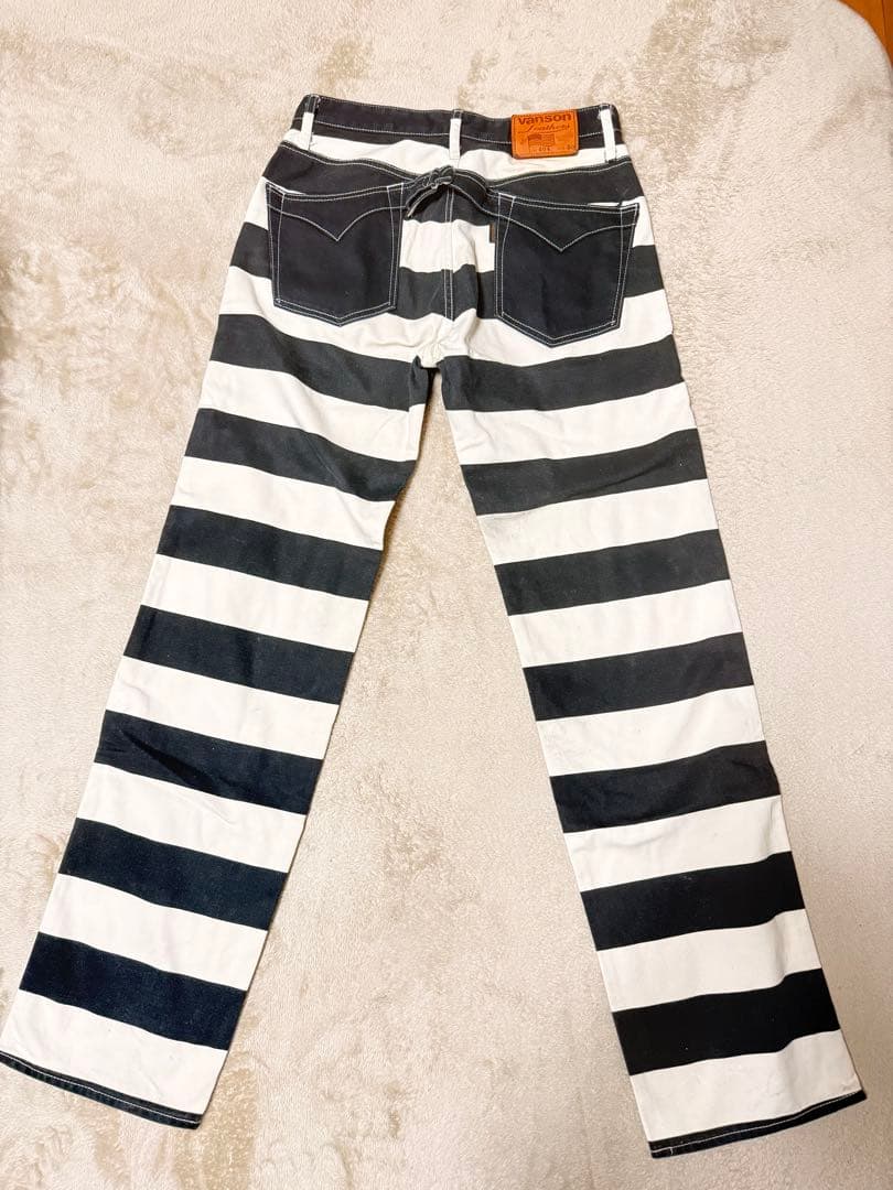 vansonバンソンボーダー⭐︎ワークパンツ⭐︎囚人パンツ⭐︎30インチ