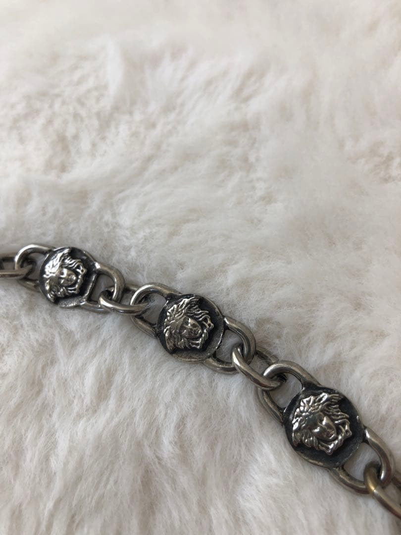 【美品】ジャンニヴェルサーチェ　ウォレットチェーン　シルバー　メデューサ