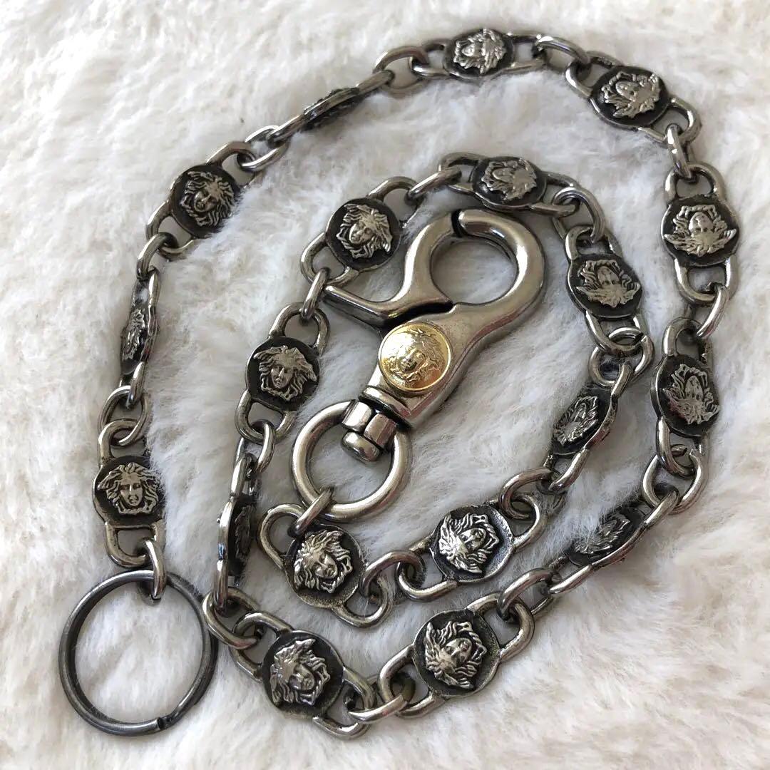 【美品】ジャンニヴェルサーチェ　ウォレットチェーン　シルバー　メデューサ