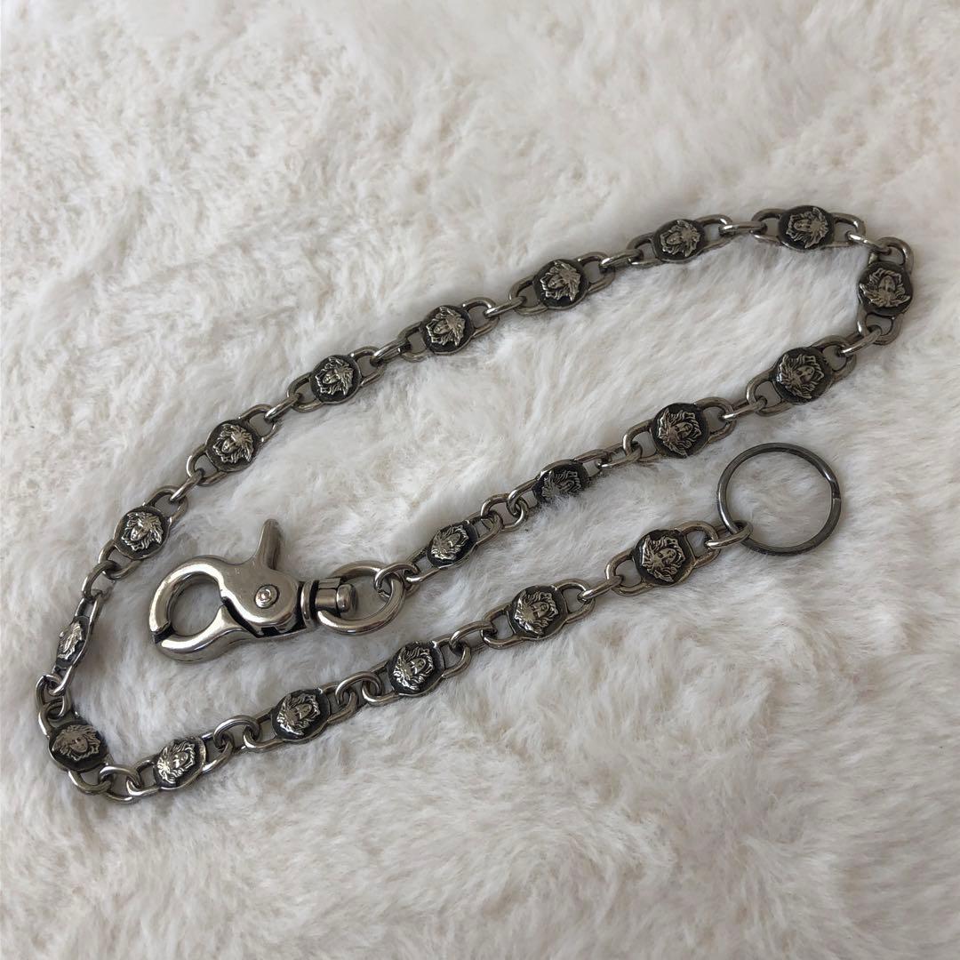 【美品】ジャンニヴェルサーチェ　ウォレットチェーン　シルバー　メデューサ