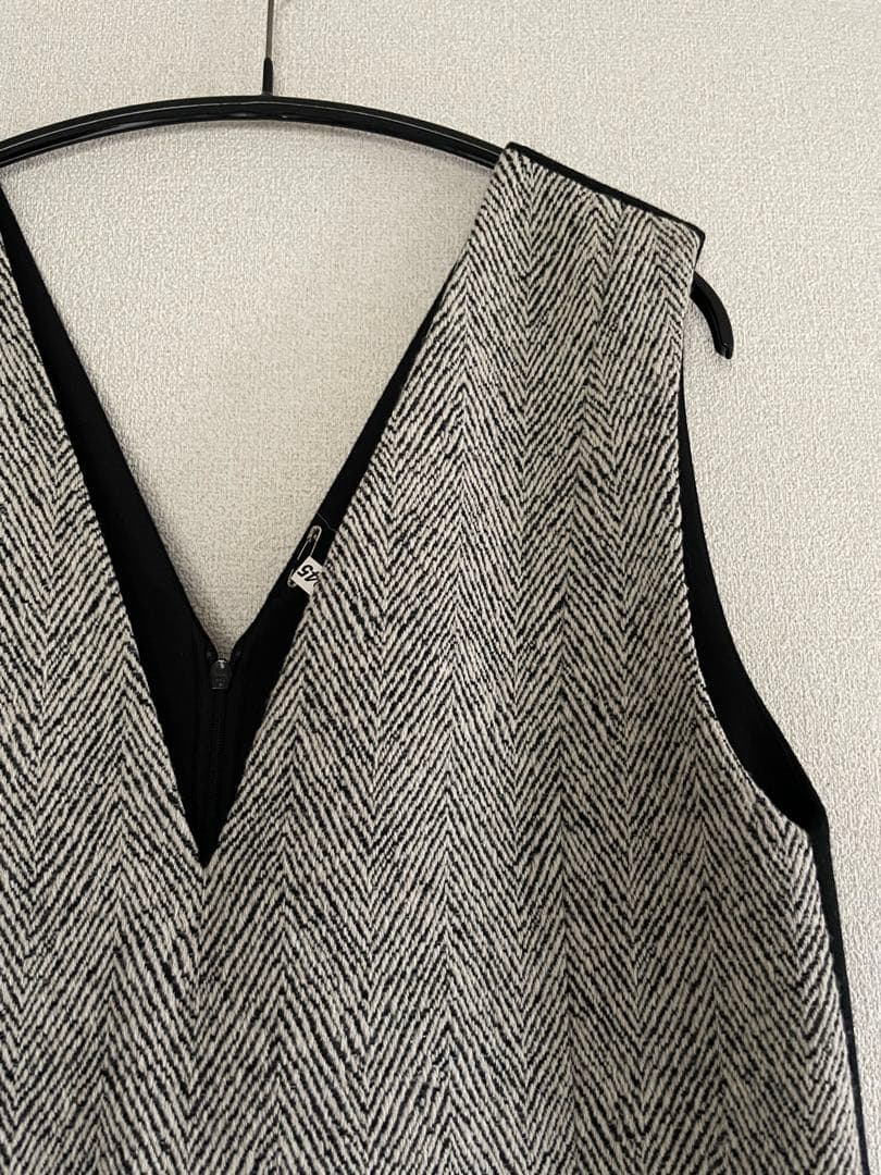 美品！ADORE クラシックヘリンボーンジャンスカ ワンピース クリーニング済