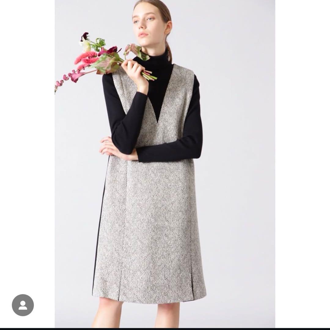 美品！ADORE クラシックヘリンボーンジャンスカ ワンピース クリーニング済