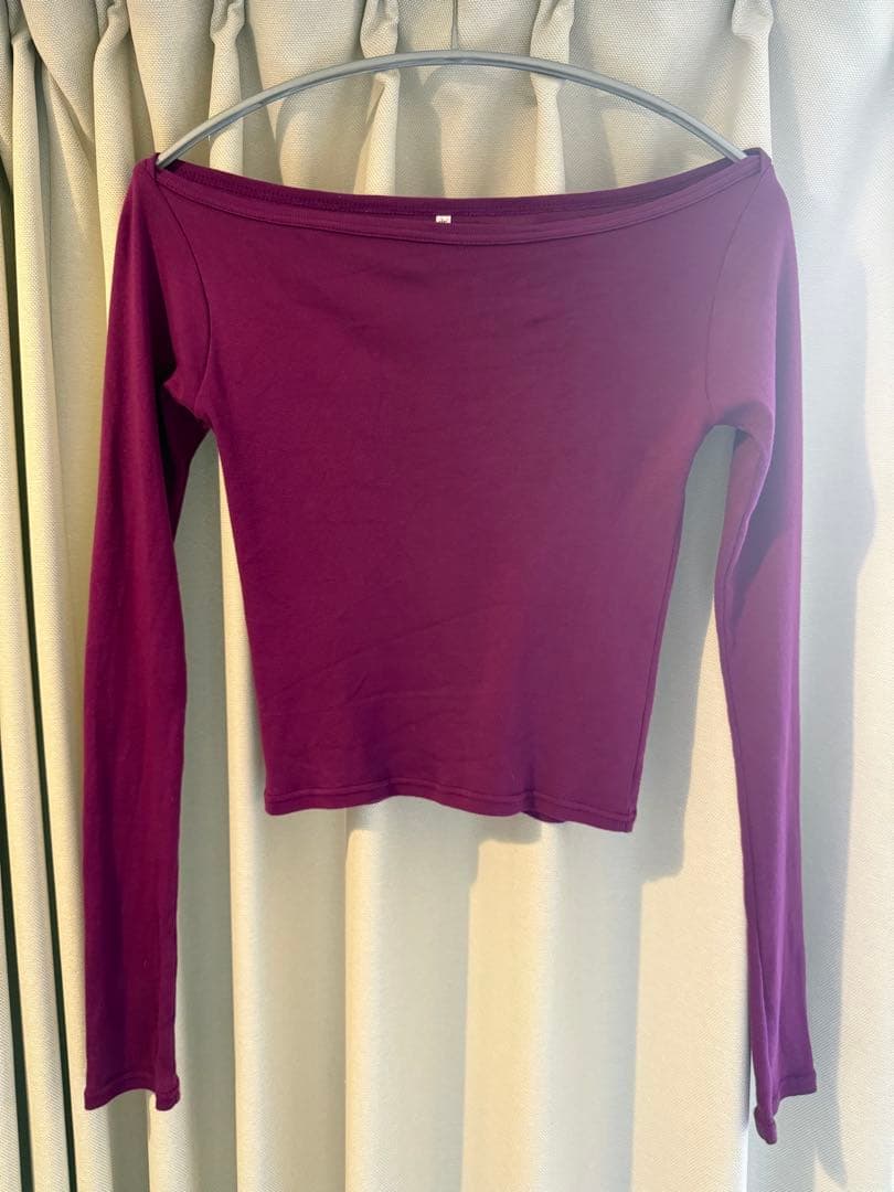 値下げ不可 draw Boat Neck Long Tee Grape 美品