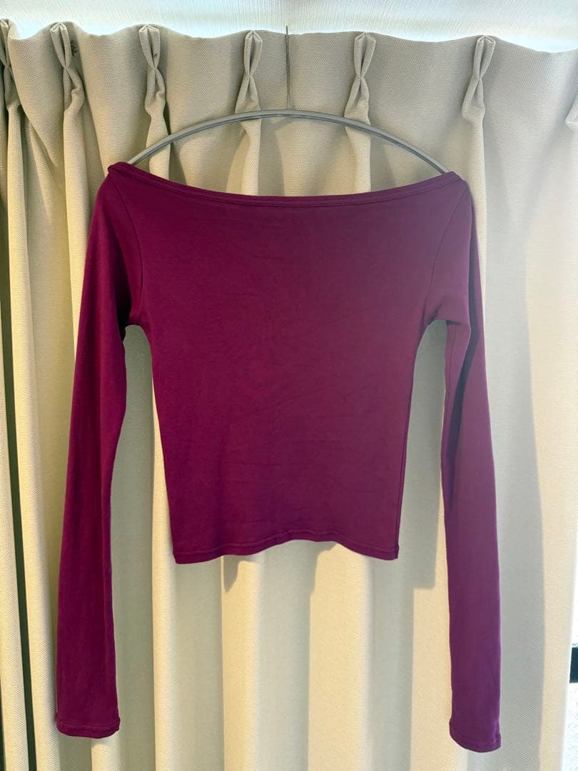 値下げ不可 draw Boat Neck Long Tee Grape 美品