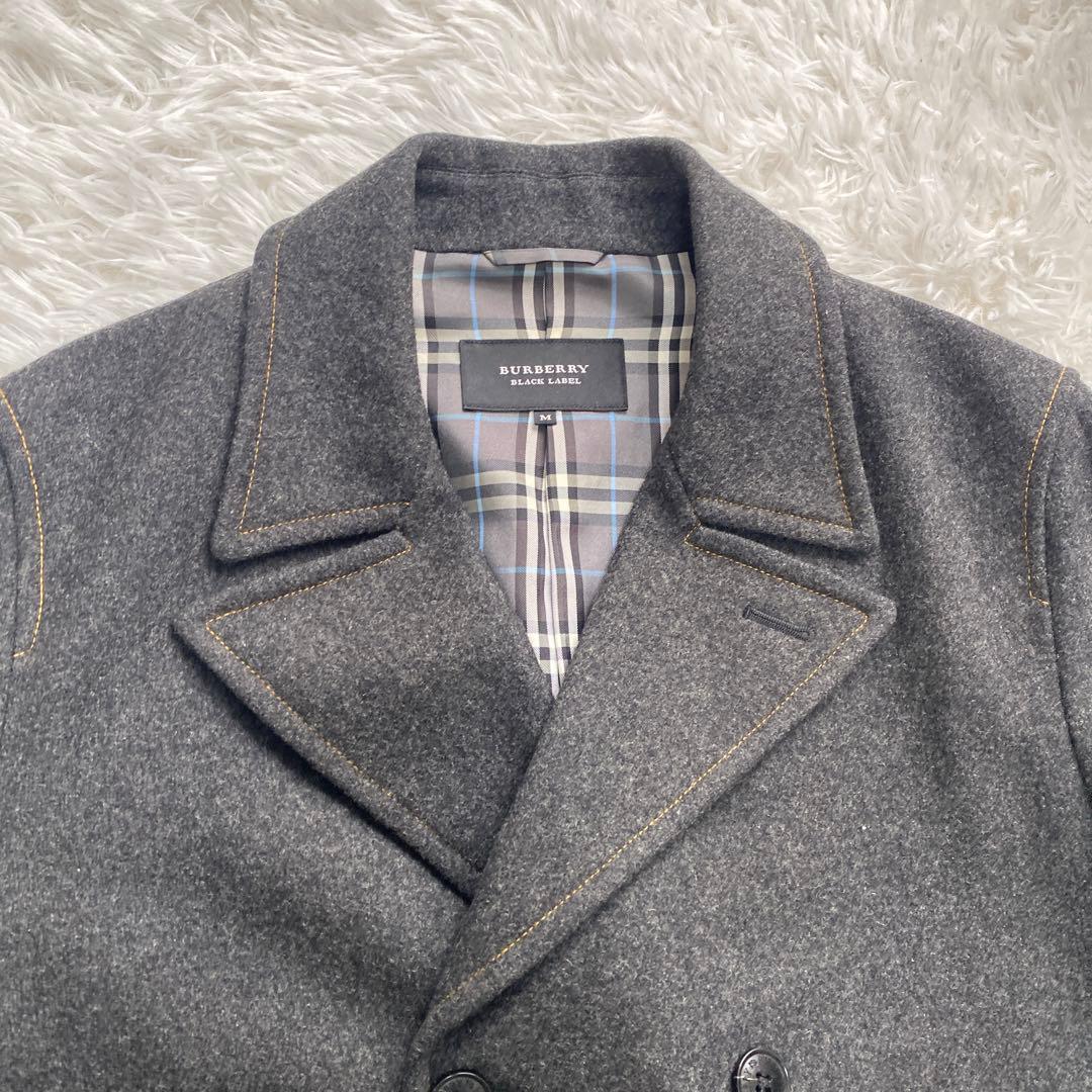 【極美品】BURBERRY BLACK LABELピーコート　グレー　M