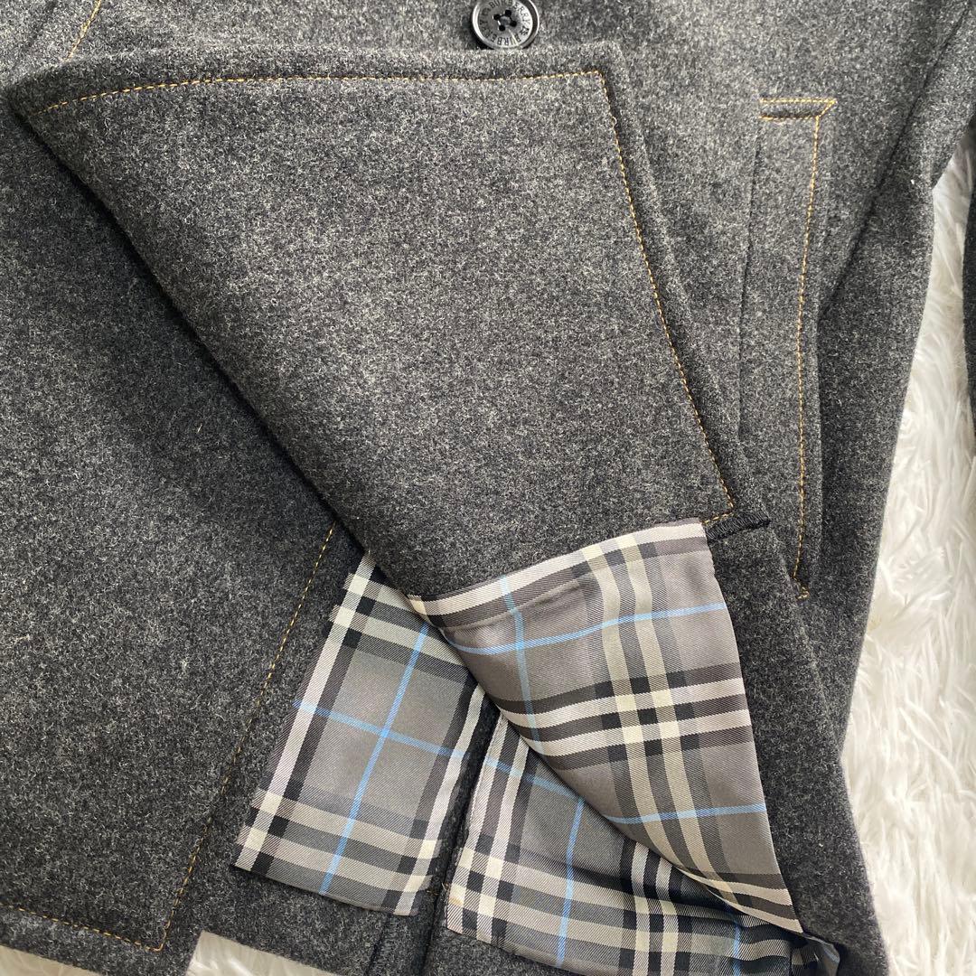 【極美品】BURBERRY BLACK LABELピーコート　グレー　M