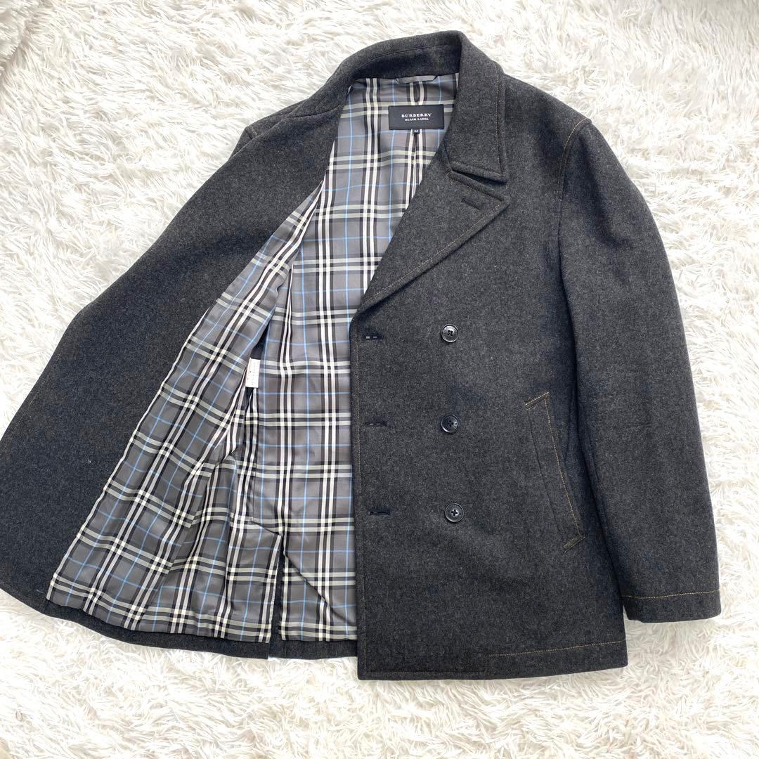 【極美品】BURBERRY BLACK LABELピーコート　グレー　M