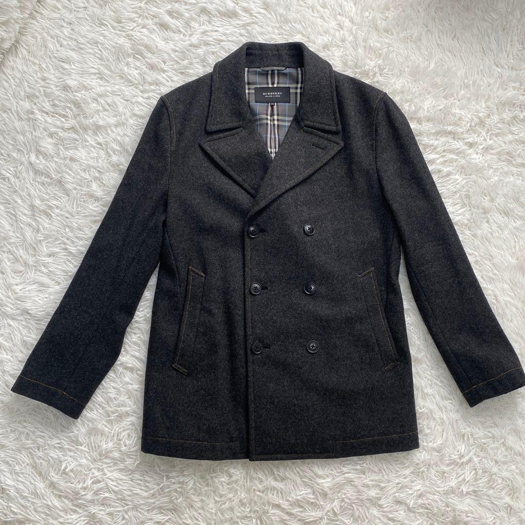 【極美品】BURBERRY BLACK LABELピーコート　グレー　M