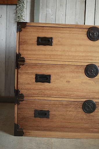 丸金具　時代箪笥3段　タンス