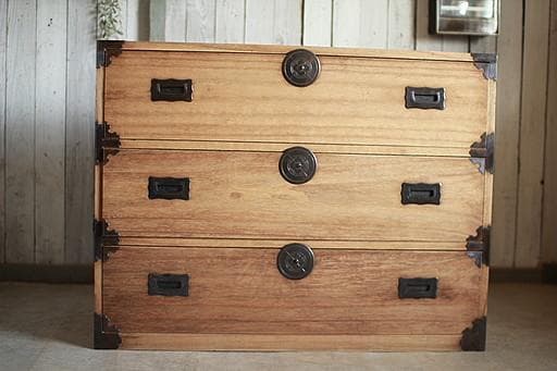 丸金具　時代箪笥3段　タンス