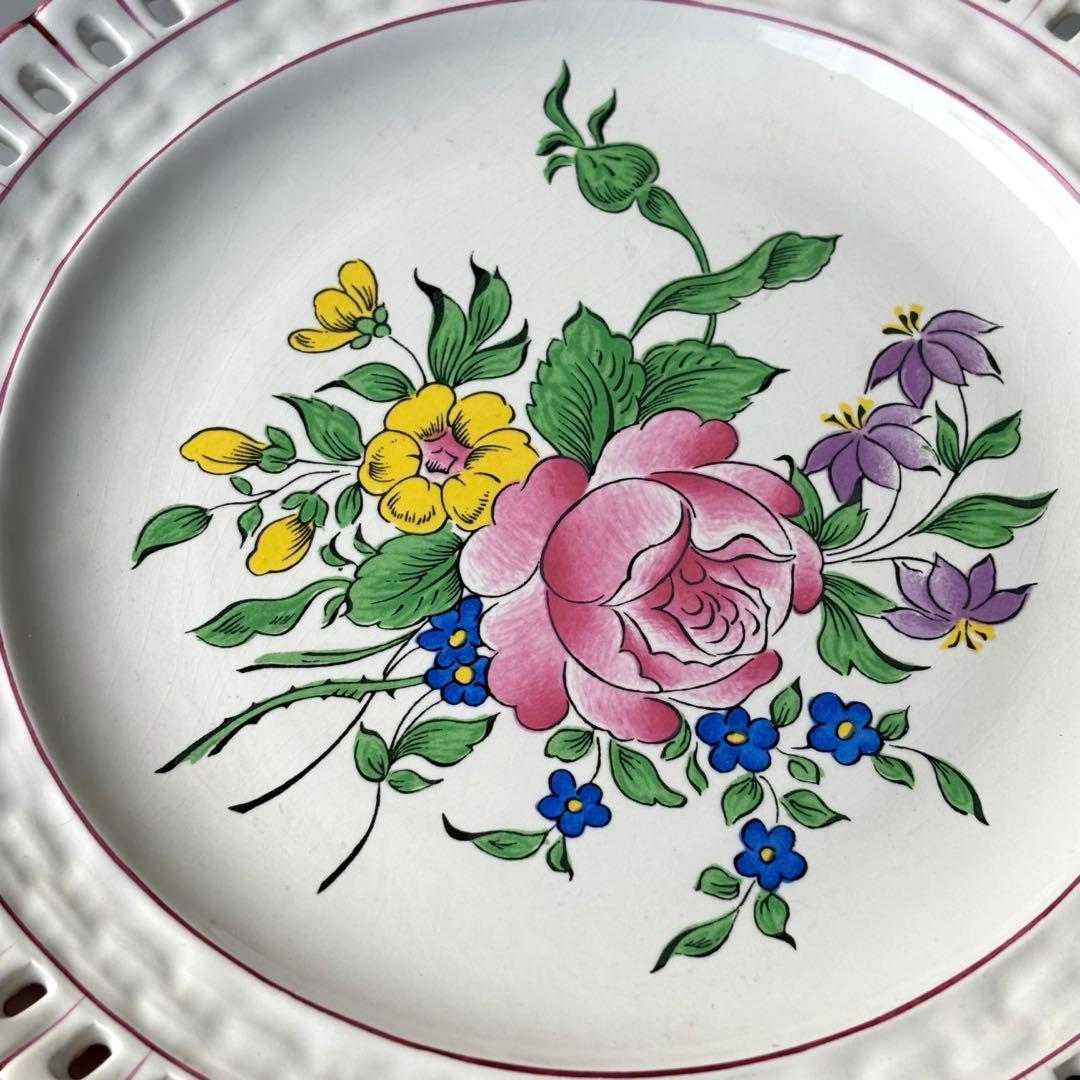 Ｋ&G リュネヴィル パニエ デザート皿 18cm フランス アンティーク